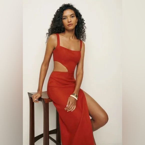 New Reformation Satori Line Long Dress - Picture 3 of 12